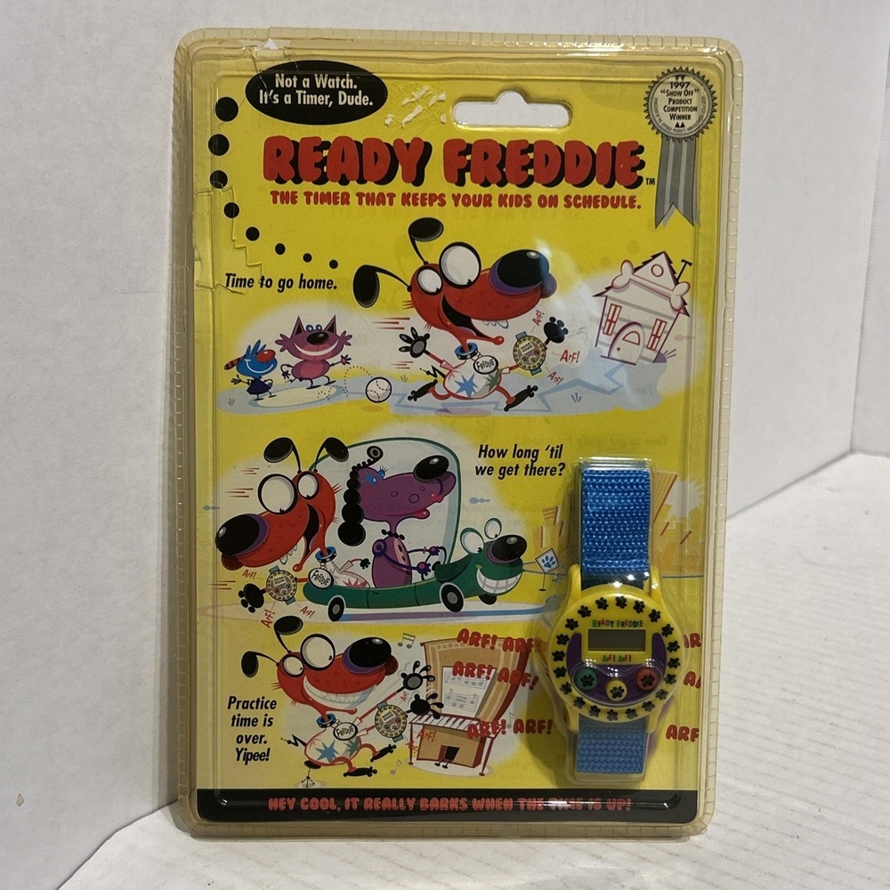 VTG! 1997 Camp Kazoo Ltd. Ready Freddie Kids Timer Schedule Watch‎ NEW C4